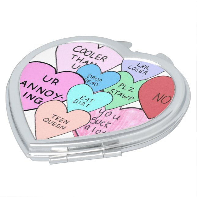 Gross Hearts Mirror For Makeup (Turned)
