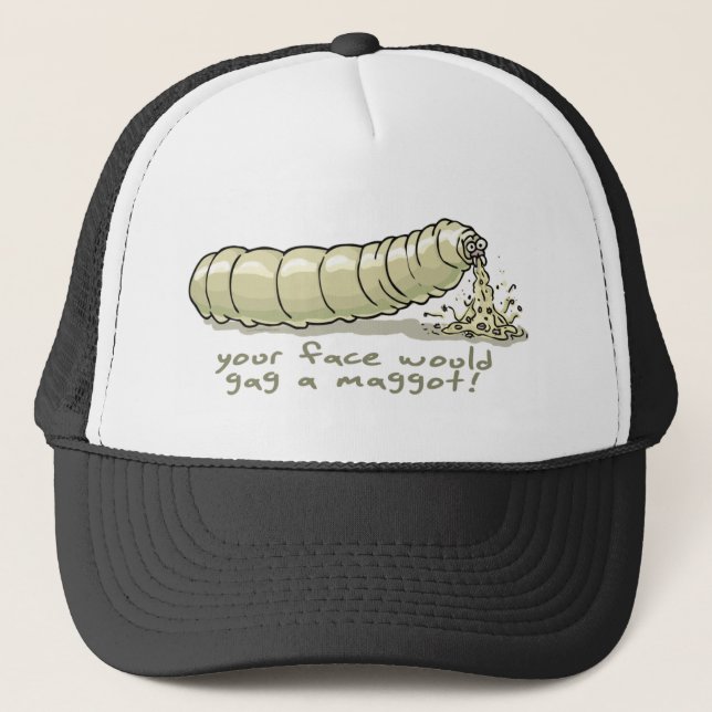 Gross Maggot Gear by Mudge Studios Trucker Hat (Front)