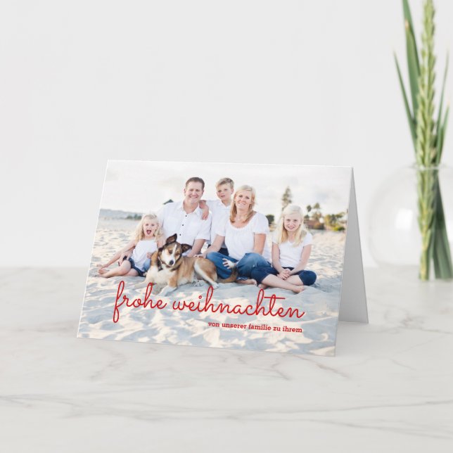Groß Modern Photograph von frohe Weihnachten Holiday Card (Front)