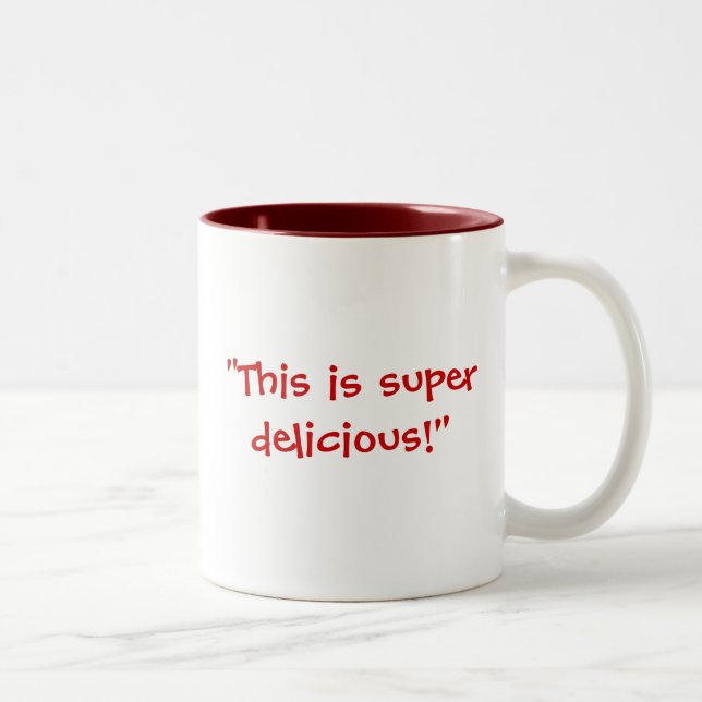 "Gross" vs. "Super Delicious" Two-Tone Coffee Mug (Right)