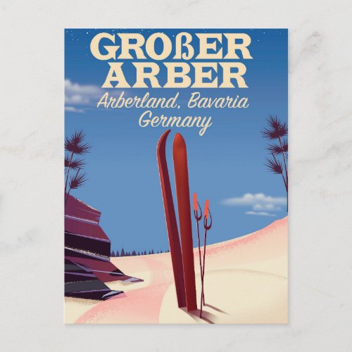 Groer Arber Arberland Bavarian German ski Postcard