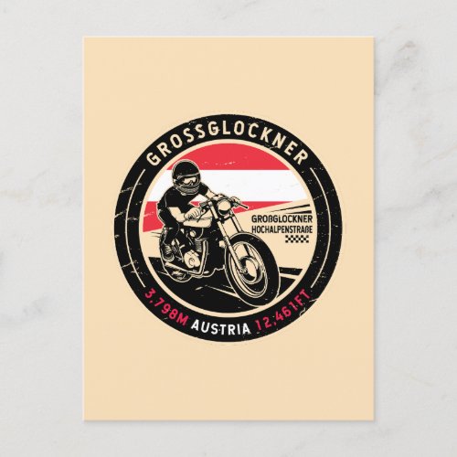 Grossglockner  Austria  Motorcycle Postcard