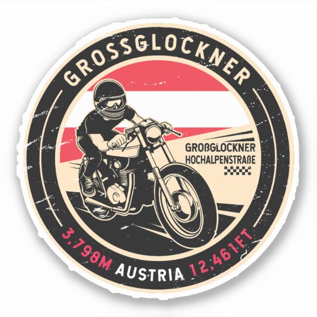 Grossglockner | Austria | Motorcycle Sticker (Front)