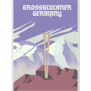 Grossglockner Germany mountain poster. Sticker