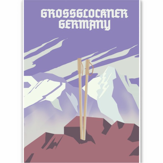 Grossglockner Germany mountain poster. Sticker (Front)