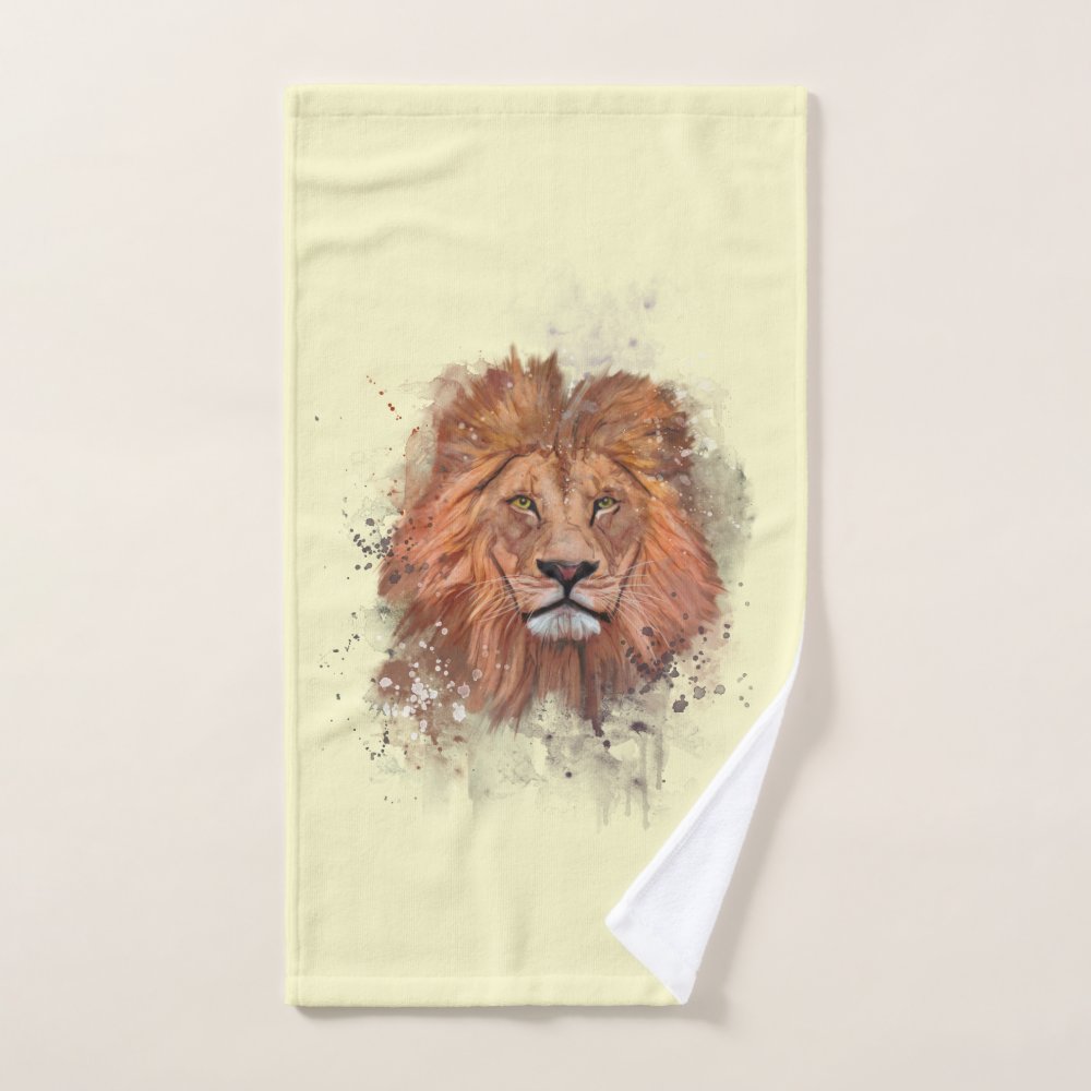 Großkatze Big Cat Löwe lion Bath Towel Set
