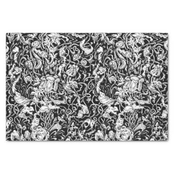 Grotesque Garden Black And White Tissue Paper by JenHoneyDesigns at Zazzle