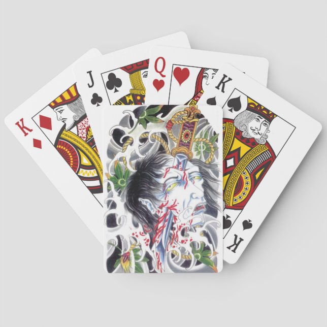 Grotesque Head & Sword Poker Cards (Back)