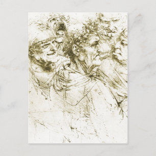 Grotesque Heads Leonardo da Vinci Date : circa 149 Postcard