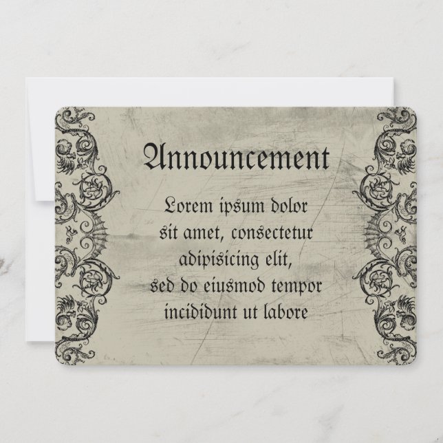 Grotesque Ornament Heart Announcement (Front)