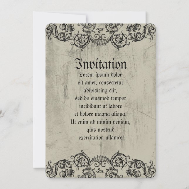 Grotesque Ornament Heart Invitation (Front)