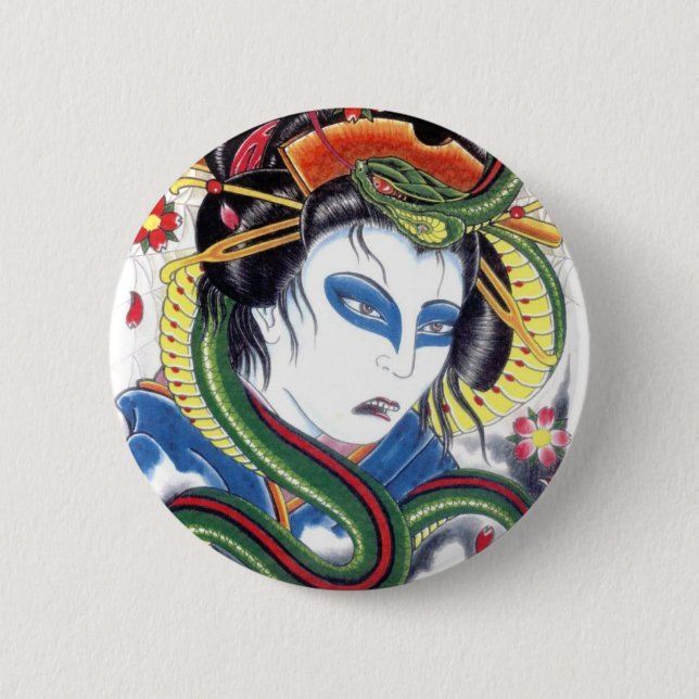 Grotesque & Snake Pinback Button (Front)
