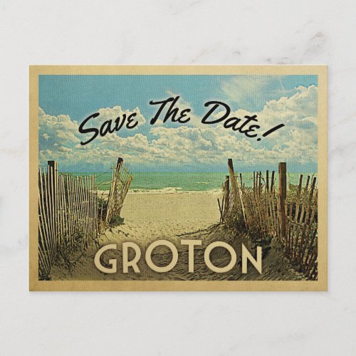 Groton Beach Save The Date Vintage Announcement Postcard