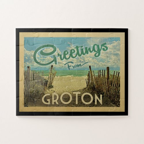 Groton Connecticut Beach Vintage Travel Jigsaw Puzzle