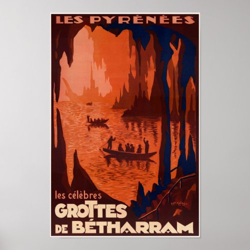 Grottes de Btharram France Vintage Poster 1910