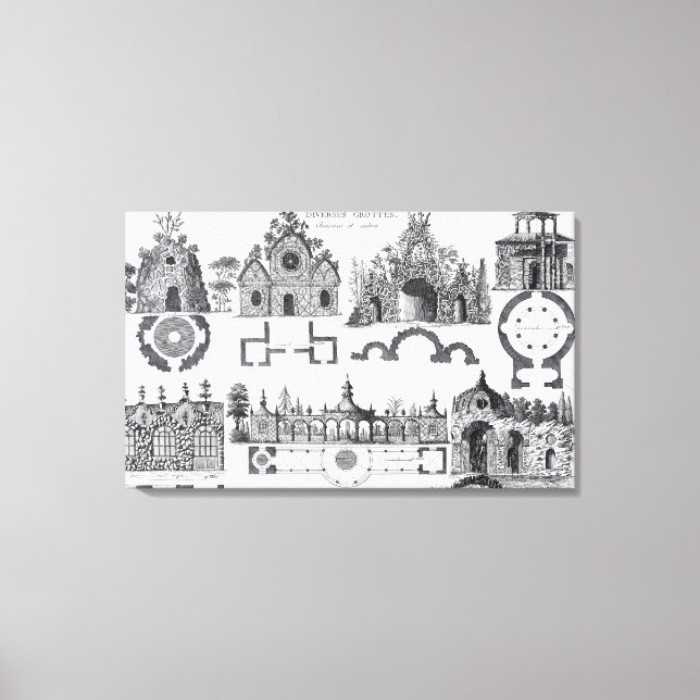 Grotto designs from 'Jardins Anglo-Chinois' by Geo Canvas Print (Front)