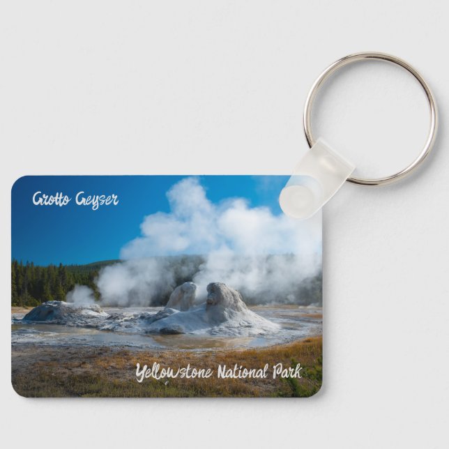 Grotto Geyser Yellowstone National Park Keychain (Front)