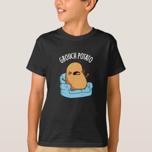 Grouch Potato Funny Veggie Puns Dark BG T_Shirt