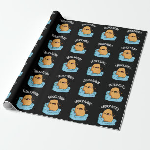 Grouch Potato Funny Veggie Puns Dark BG Wrapping Paper