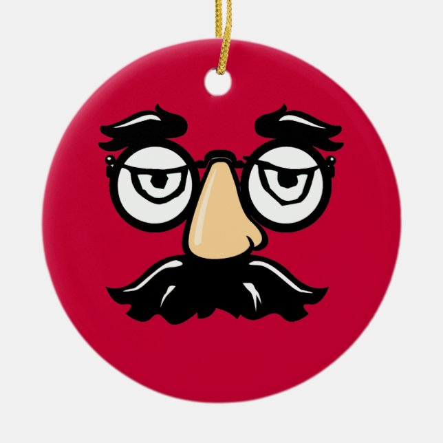 Groucho Glasses Ceramic Ornament (Front)