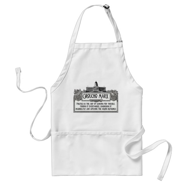 Groucho Marx on Politics Adult Apron (Front)