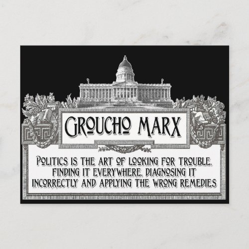 Groucho Marx on Politics Postcard