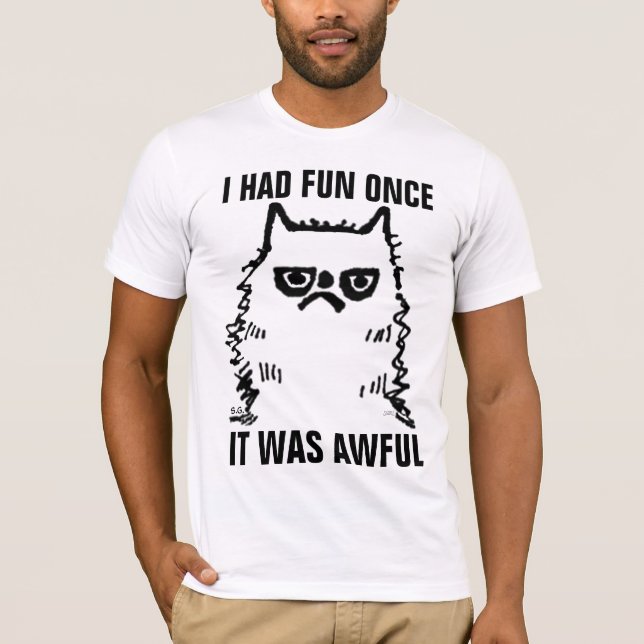GROUCHY ANGRY CAT FUNNY T-SHIRTS (Front)