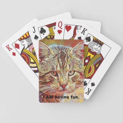 Grouchy Big Cat Funny Playing Cards