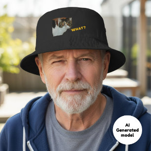 Grouchy Exotic Shorthair “WHAT?” Judgy Cat Bucket Hat