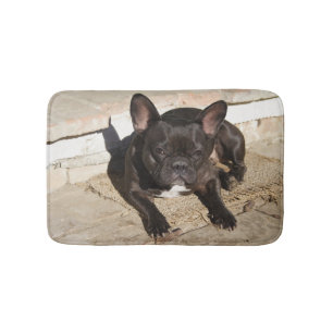 Grouchy French Bulldog Bath Mat