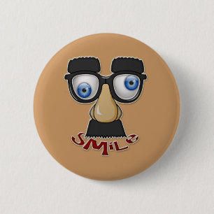 grouchy smile pinback button