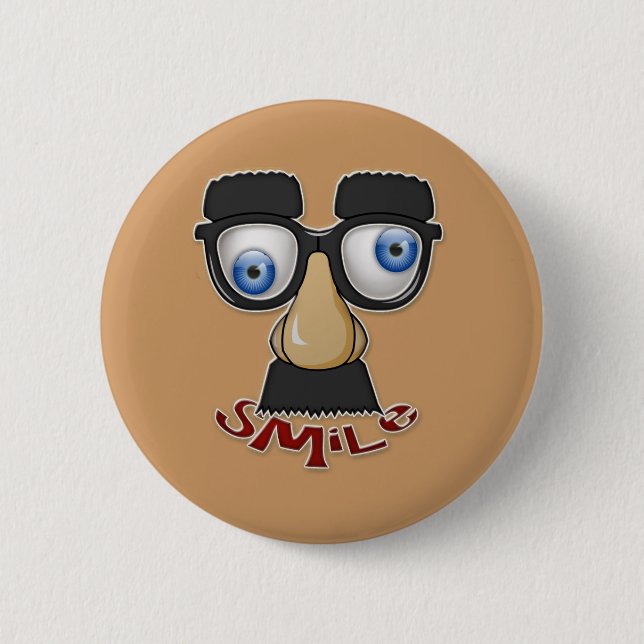 grouchy smile pinback button (Front)