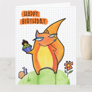 Grouchy Squirrel Birthday dots Big Card