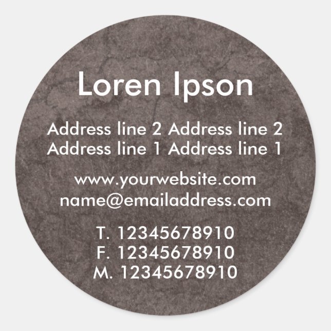 Ground Business / Profile Classic Round Sticker (Front)