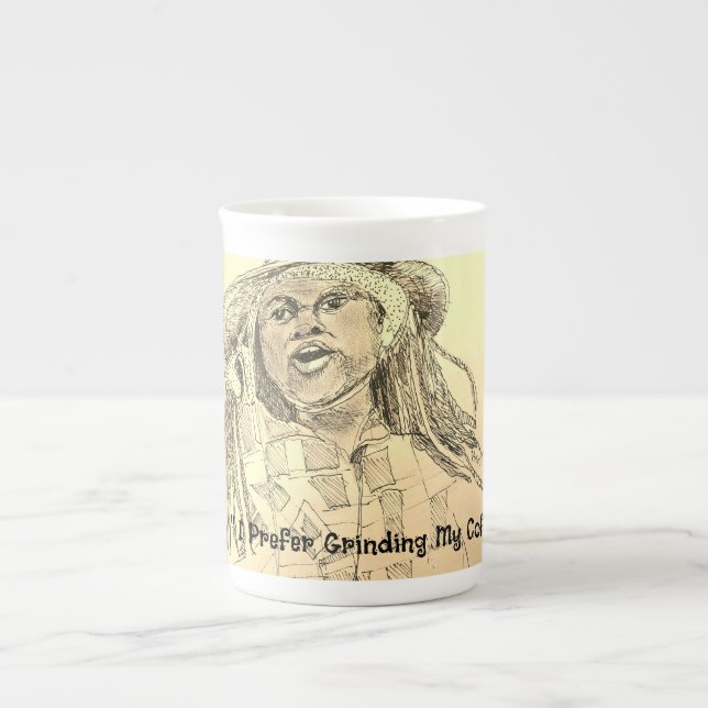 Ground Coffee Beans Bone China Mug (Front)