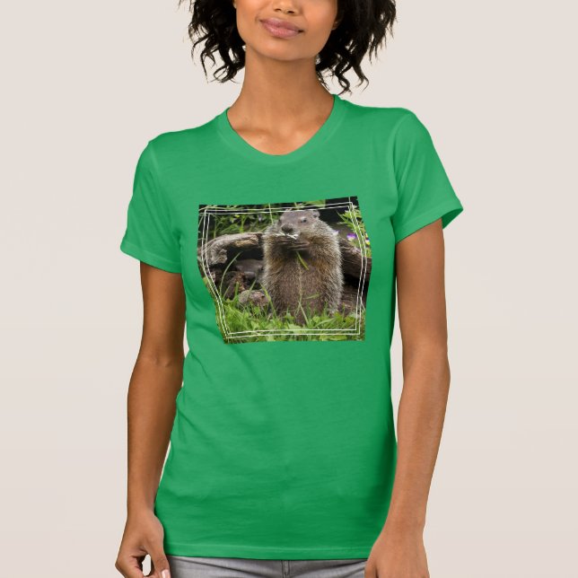 Ground Hog Munching on a Flower T-Shirt (Front)