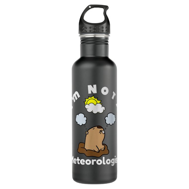 Ground Hogs Day Punxsutawney Phil Birthday Woodchu Stainless Steel Water Bottle (Front)