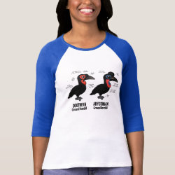 Compare Southern and Abyssinian Ground Hornbills Ladies Raglan Fitted T-Shirt