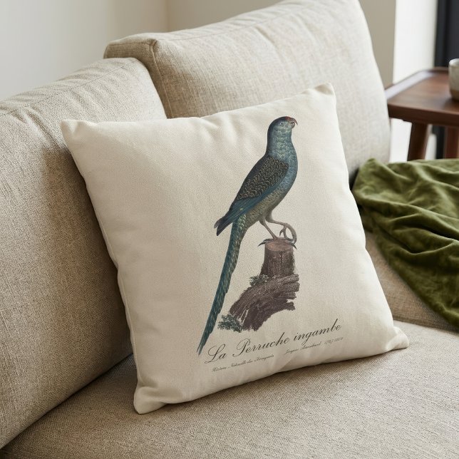 Ground Parrot or Swamp Parrot, Pezoporus Wallicus Throw Pillow (Ground Parrot or Swamp Parrot, Pezoporus Wallicus. Throw Pillow)