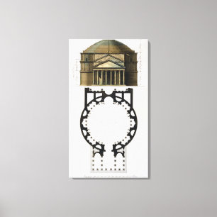 Ground plan and facade of the Pantheon, Rome, from Canvas Print