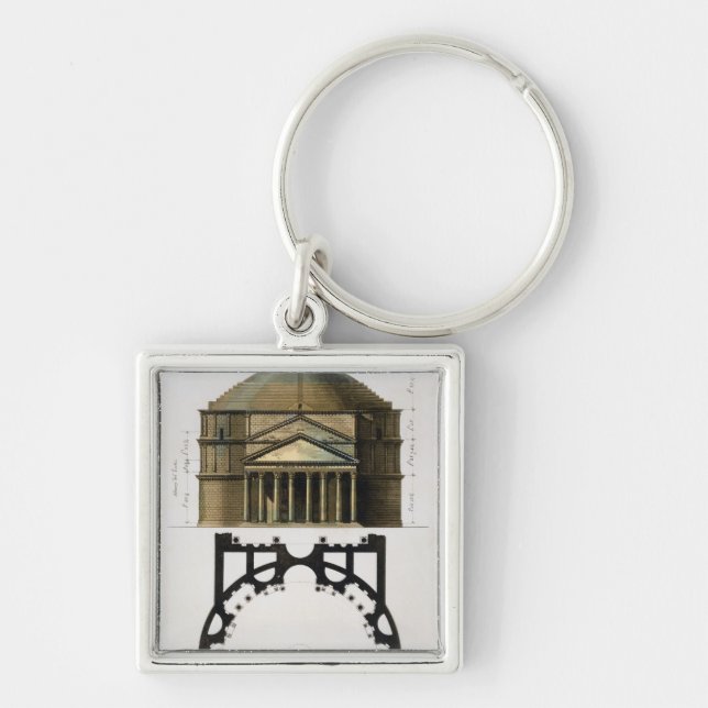 Ground plan and facade of the Pantheon, Rome, from Keychain (Front)