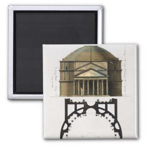 Ground plan and facade of the Pantheon Rome from Magnet
