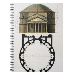 Ground plan and facade of the Pantheon, Rome, from Notebook