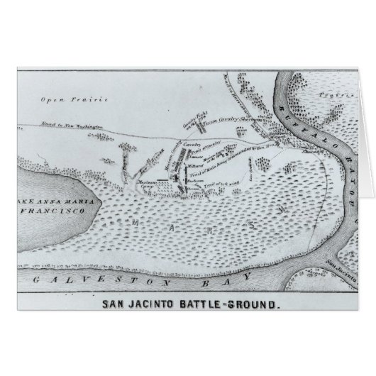 Ground Plan of the Battle of San Jacinto Cards (Front Horizontal)