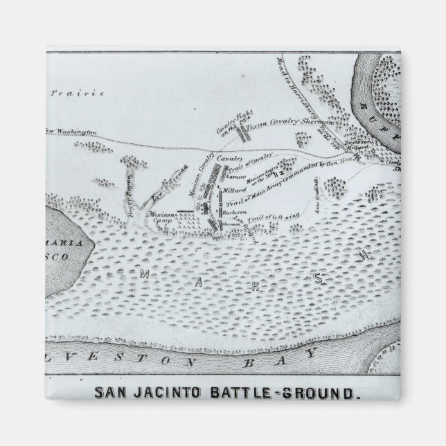 Ground Plan of the Battle of San Jacinto Magnet (Front)