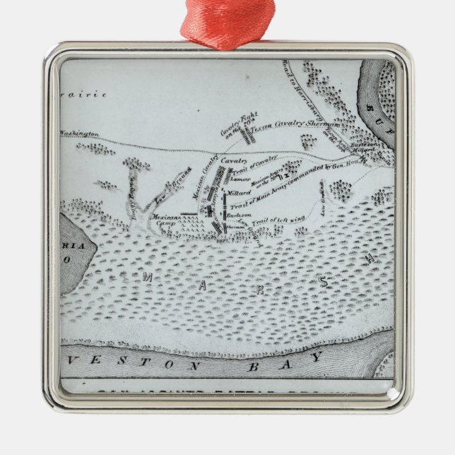 Ground Plan of the Battle of San Jacinto Metal Ornament (Front)