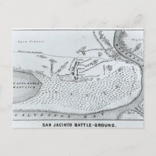 Ground Plan of the Battle of San Jacinto Postcard