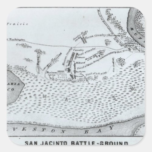 Ground Plan of the Battle of San Jacinto Square Sticker