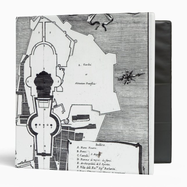 Ground plan of the Vatican, Rome 3 Ring Binder (Front/Inside)