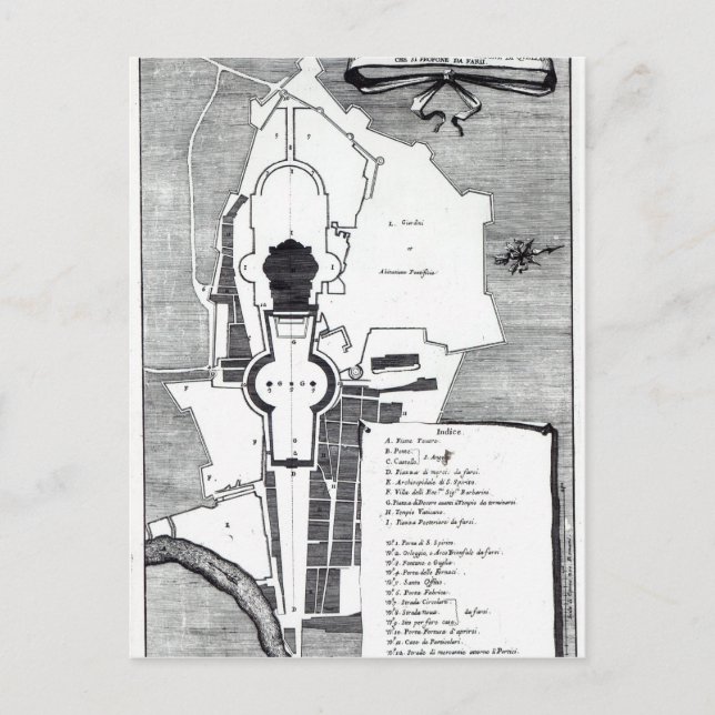 Ground plan of the Vatican, Rome Postcard (Front)